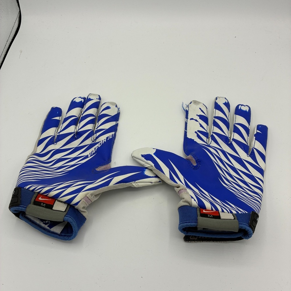 Nike Vapor Jet Football Receiver Gloves Blue White Adult M